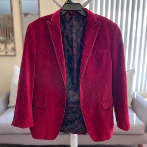 Mens blazer red velvet